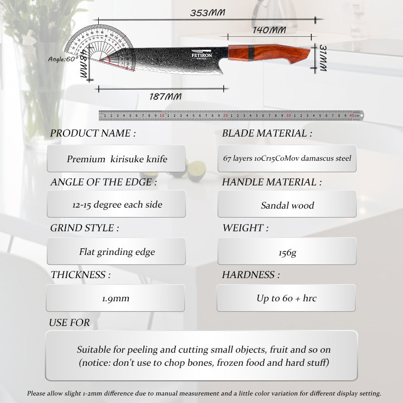 7.5 inch Kiritsuke Knife – Hybrid Blade for Total Control